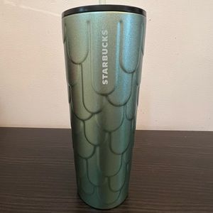 *NEW AND UNUSED* Starbucks 24oz stainless steel, mermaid, aqua-green glitter cup